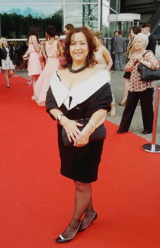 sandra on the red carpet