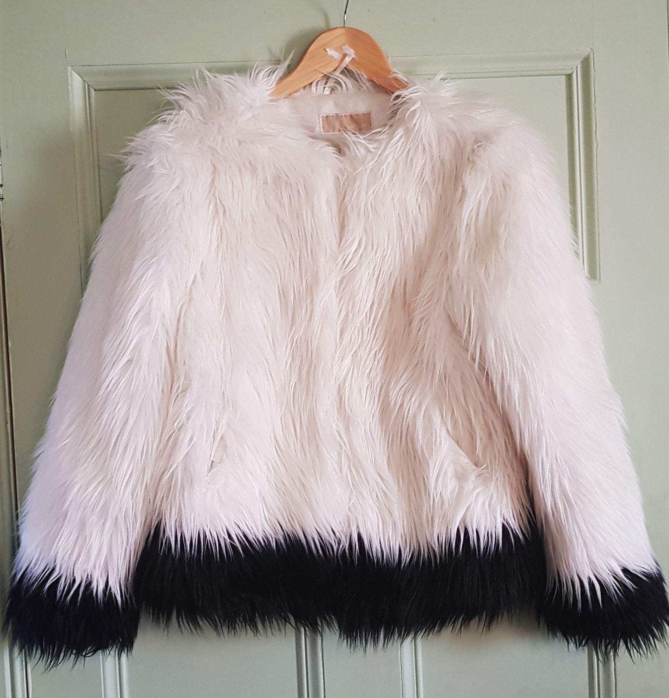Michael at Michael Kors white and black faux fur jacket – The Frockery