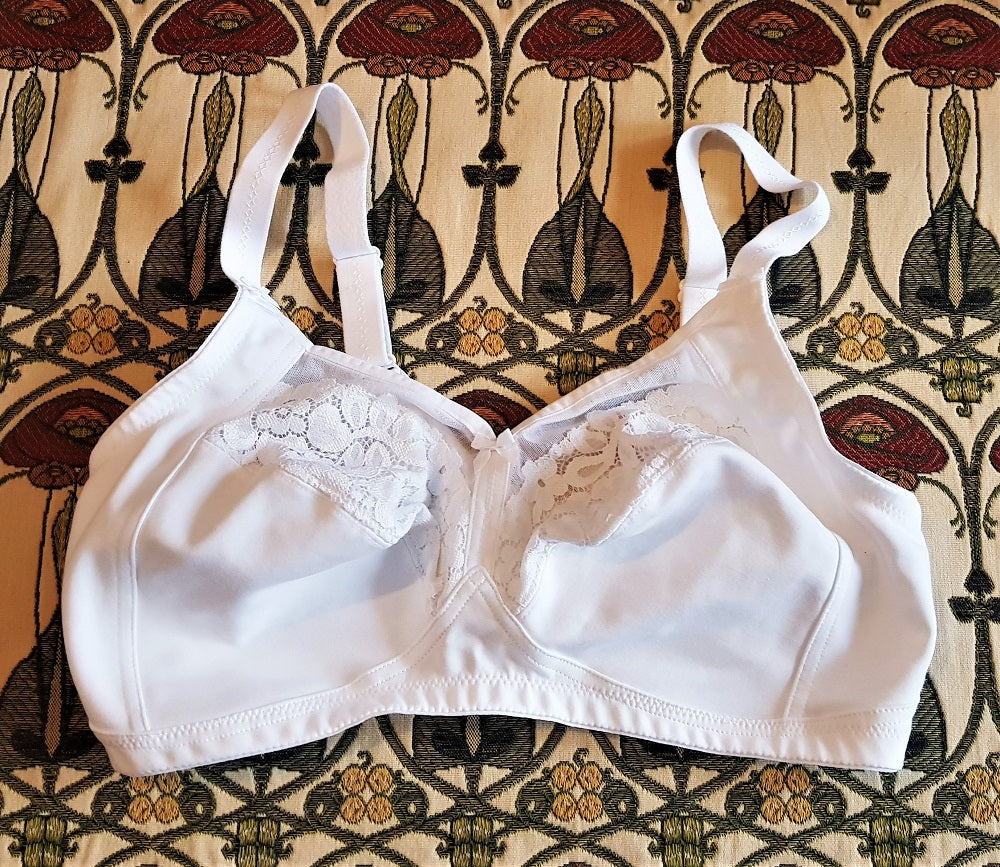 PLAYTEX LONGLINE BRA Style 4792 Satin Lace Mesh White 42B $8.00 - PicClick