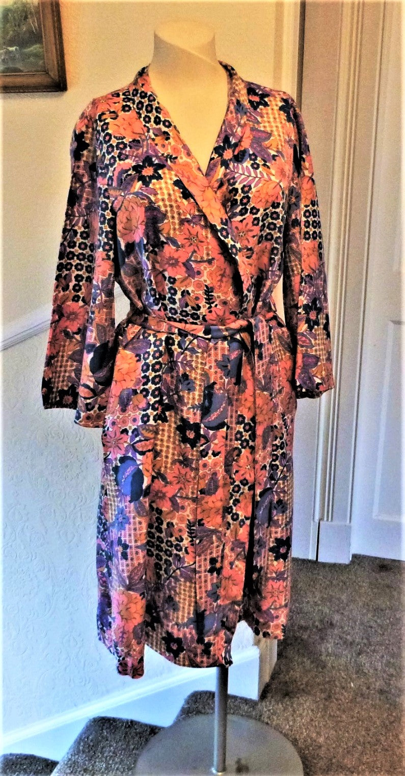 60s vintage floral dressing gown robe – The Frockery