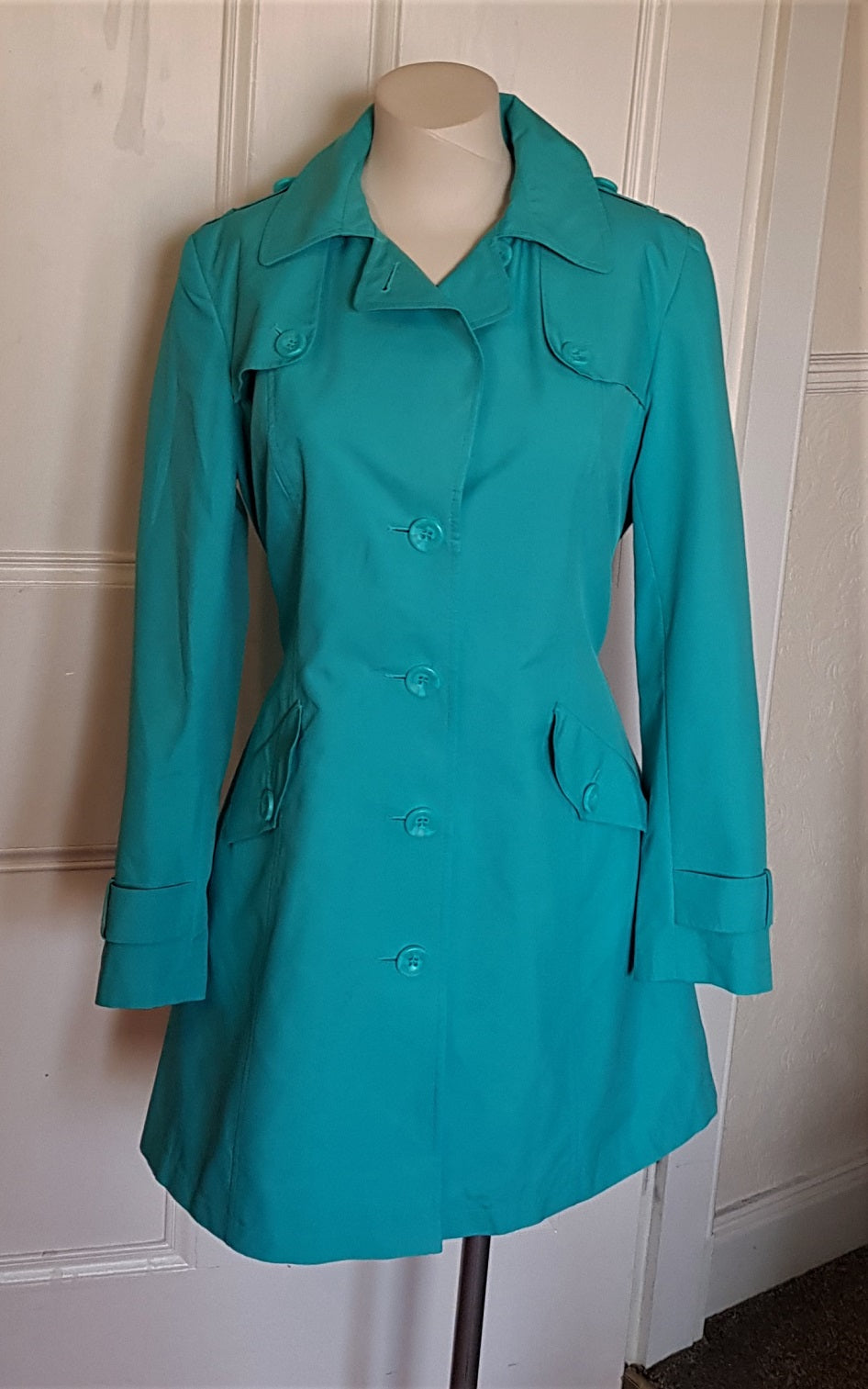 M&S turquoise raincoat – The Frockery