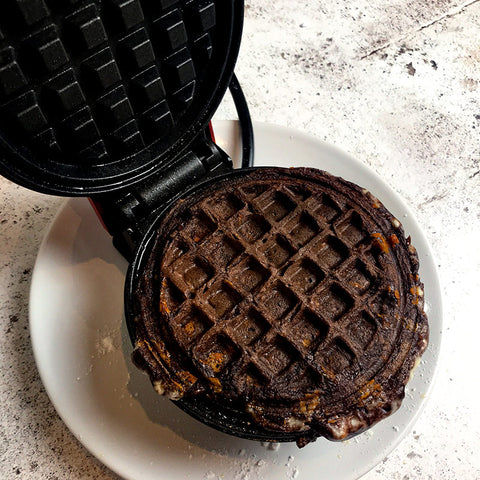 Keto Chocolate Chaffle in Mini waffle maker