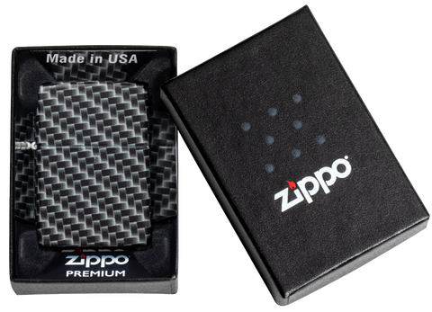 Zippo White Matte, Carbon Fibre Design | Zippo.ca