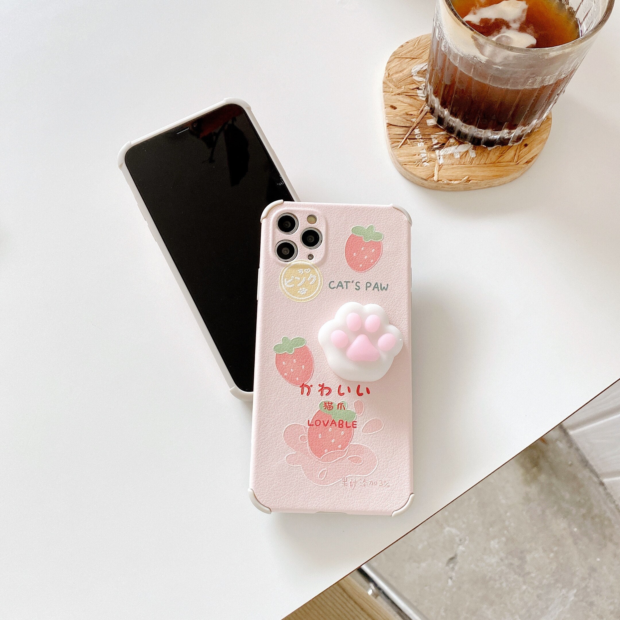 3D Squishy finger pinch Cat paw Pink Phone Case For iPhone【Buy One Get One Today!】