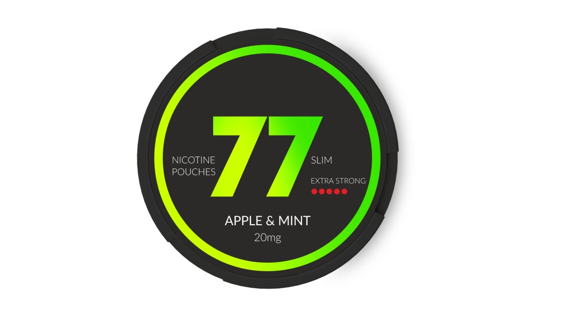 A tin of Apple & Mint 77 nicotine popuches