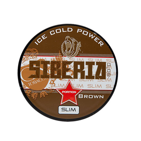 Tin of Siberia 80 Degrees Slim White Dry Portion (Brown)