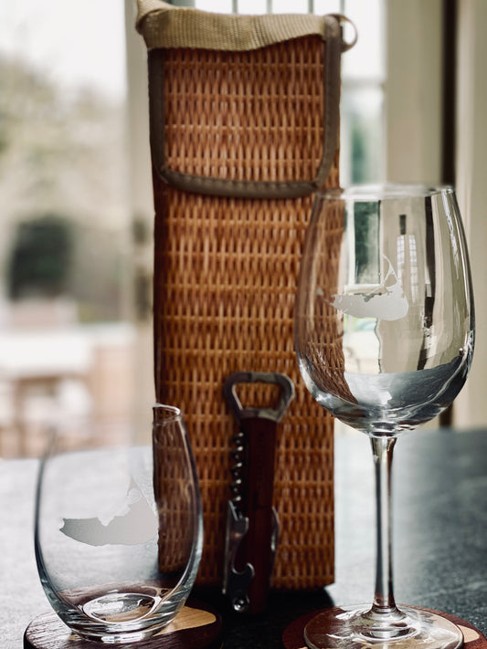 Whale Tail Stemless Wine Glass