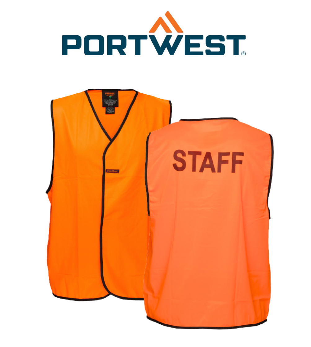 Portwest Staff Zip Vest D/N 2 Tone Hi Vis Reflective Tape Work
