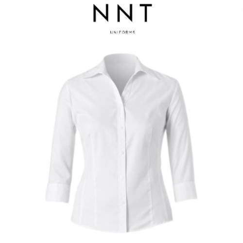 NNT Womens Cotton Formal Stripe 3/4 Sleeve Tuck Shirt Business