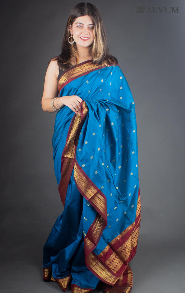 Gray and Blue Vibrant Colours Kalyani Cotton Gatwal saree, soft and smooth  cotton pattu saree, cotton pattu saree