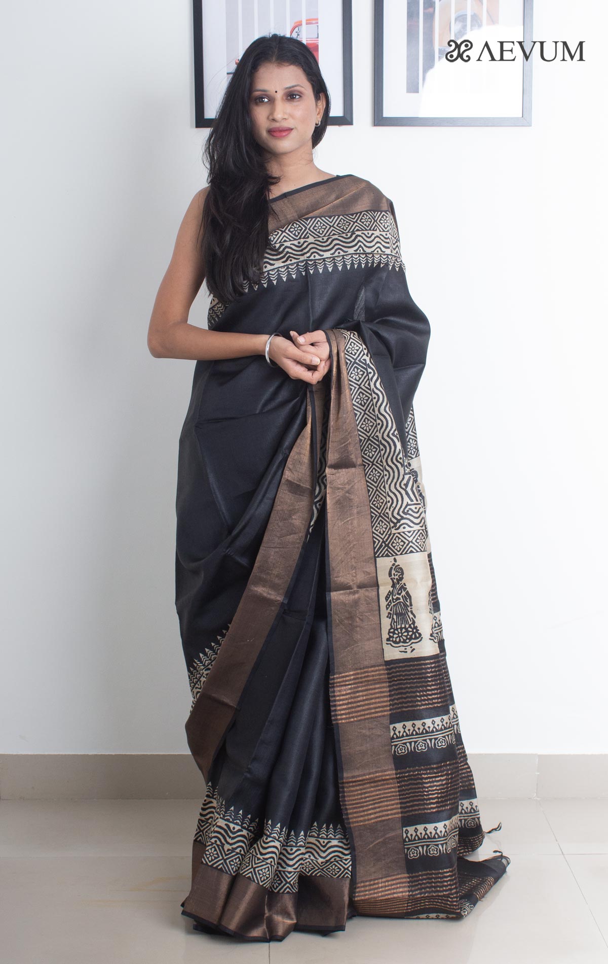 Lavender Banarasi Handloom Pure Tussar Silk Saree - Aura Benaras