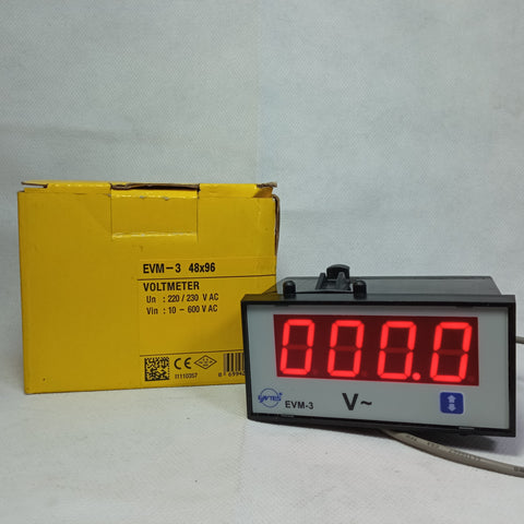 Digital voltage meter EVM-3 48x96mm digital panel meter in Pakistan