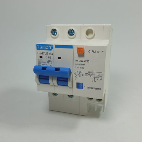 TOMZN DZ47LE-63 Main switch Residual current circuit breaker with surge protector in Pakistan