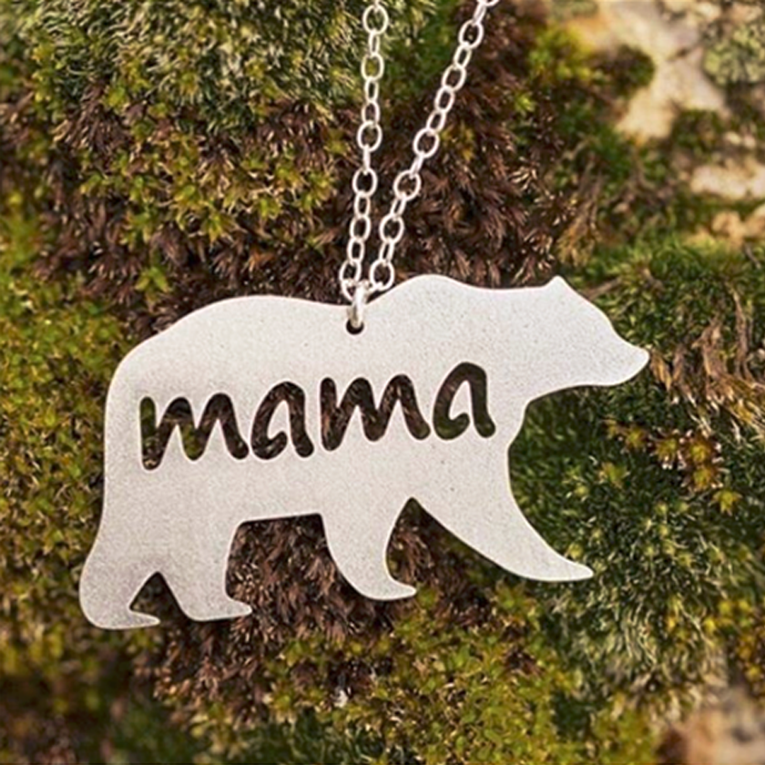 mama bear necklace silver