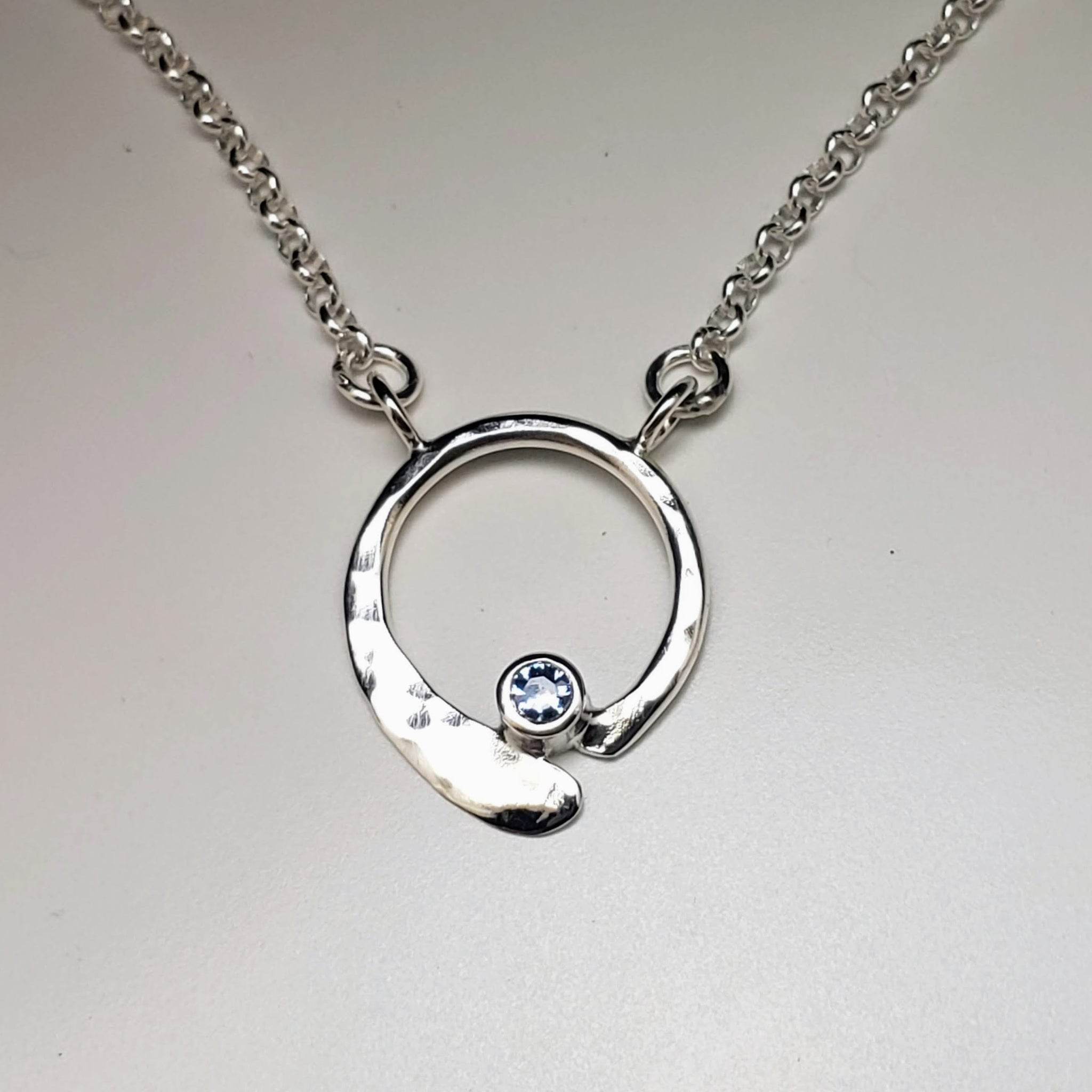 Montana Sapphire Dainty Wave Necklace