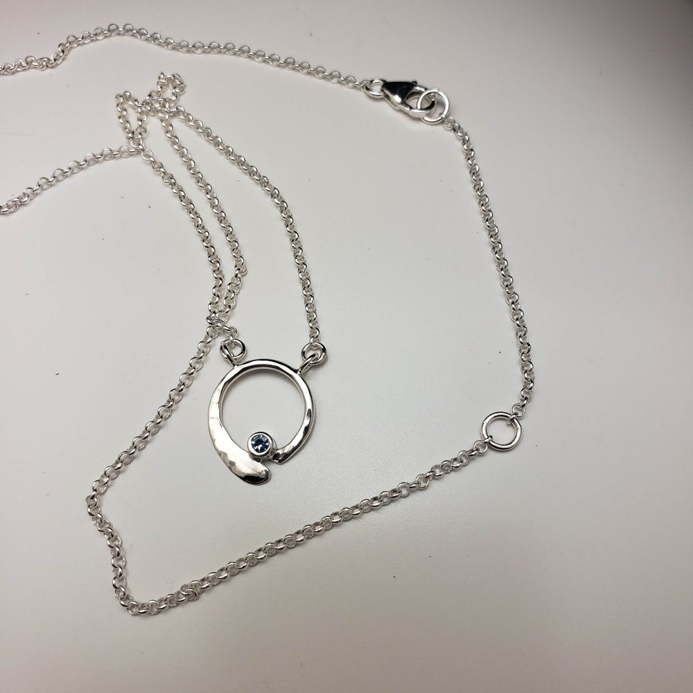 Montana Sapphire Dainty Wave Necklace