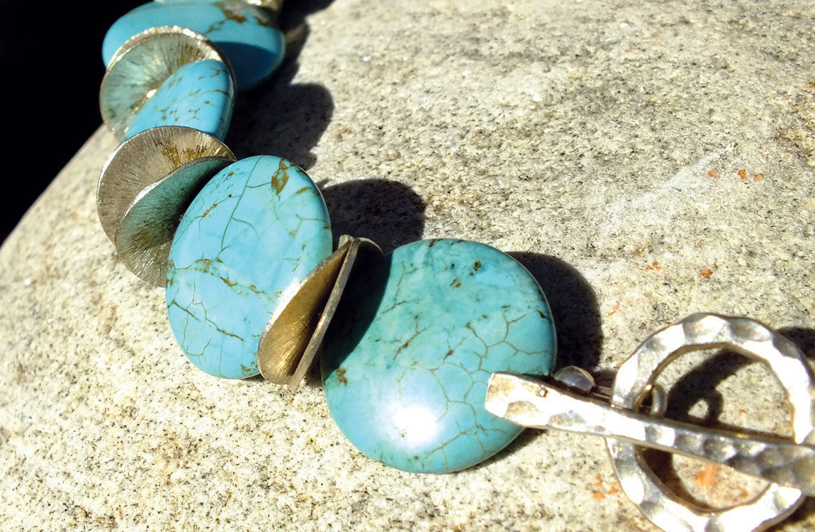 Turquoise and Silver Montana Necklace