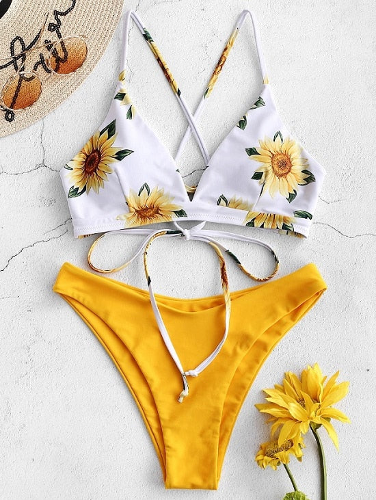 sunflower push up bikini