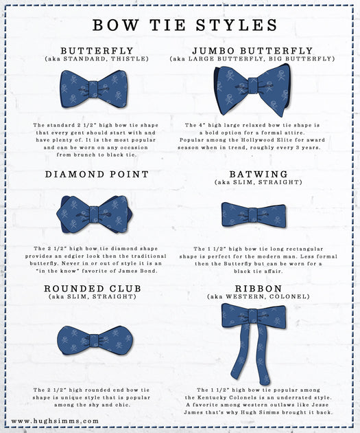 Bow Tie Styles and Types - HUGH SIMMS