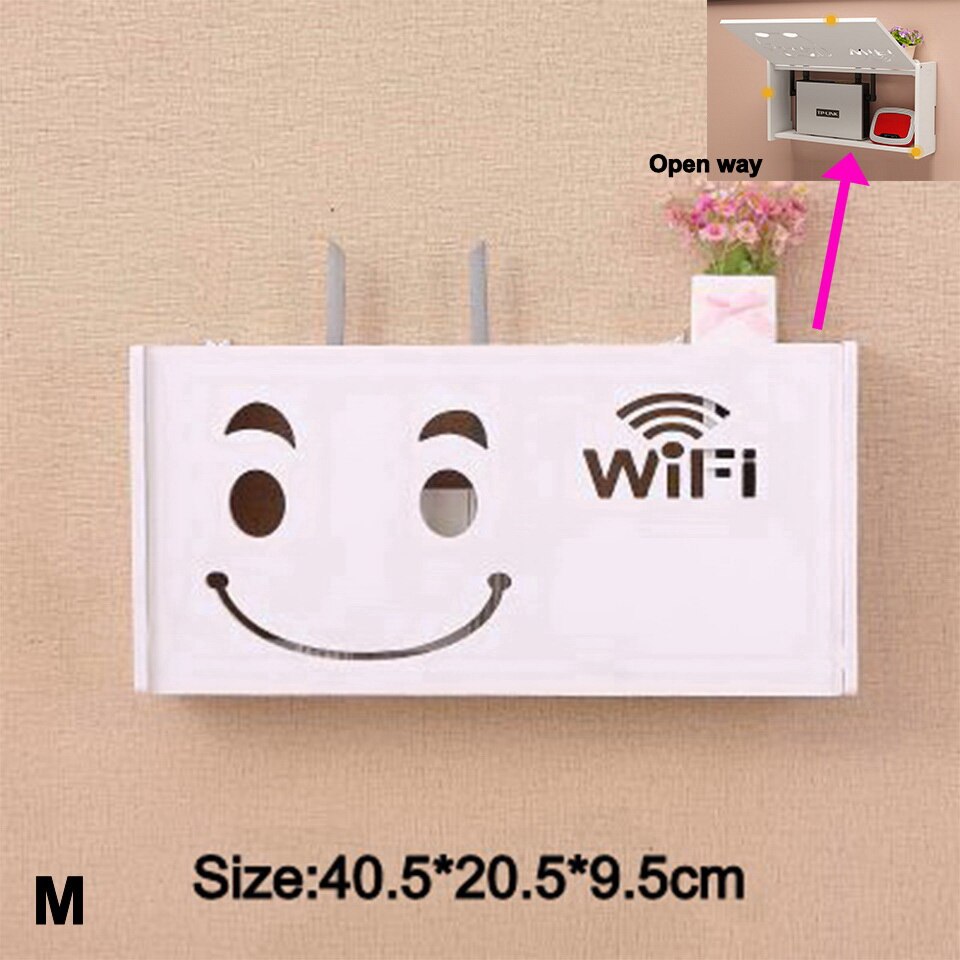 Moody™ Large Wireless Wifi Router Storage Box - PVC panel Shelf Wall Hanging Plug Board Bracket Cable Storage Organizer Home Decor