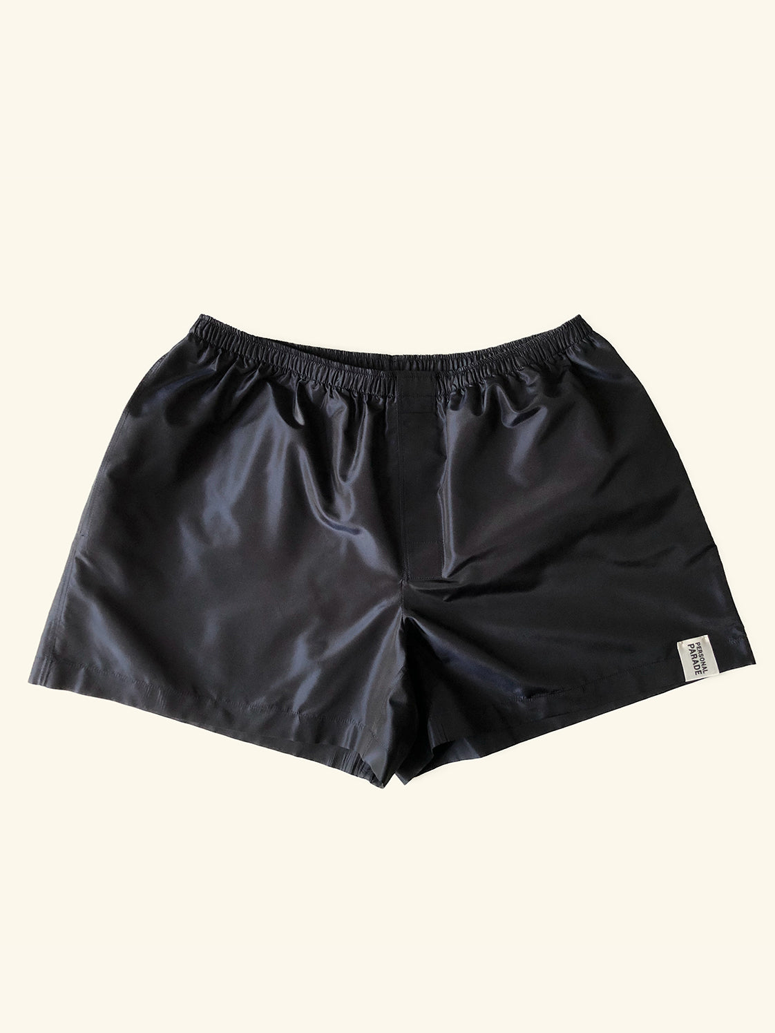 silk shorts black