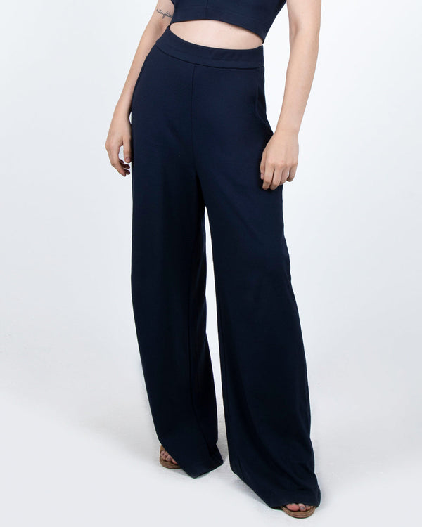 Navy Palazzo for Women With Wrap Details – FusionBeats.in
