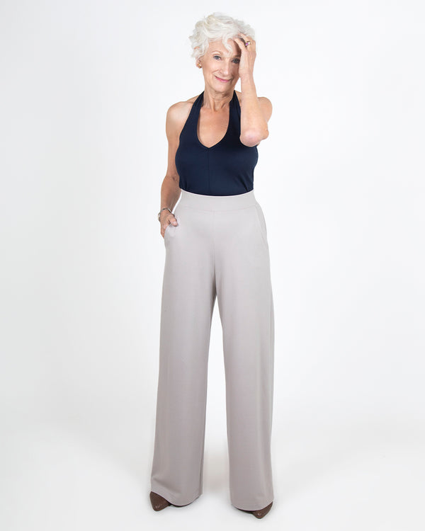 Set Perama Navy | Off-Shoulder Top & Palazzo Pants