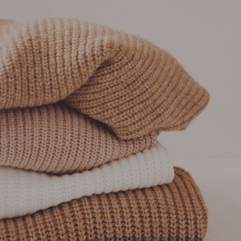 Arkeras sustainable natural ribbed knit item stack