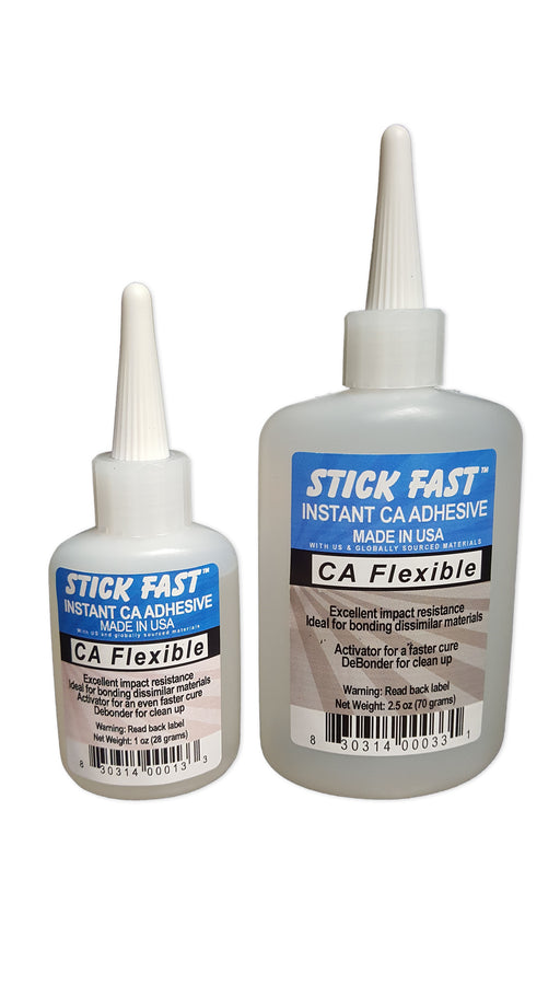  Stick Fast 014 CA Resists Shock and Cracking Flexible Glue, 1  oz Bottle, Black : Industrial & Scientific