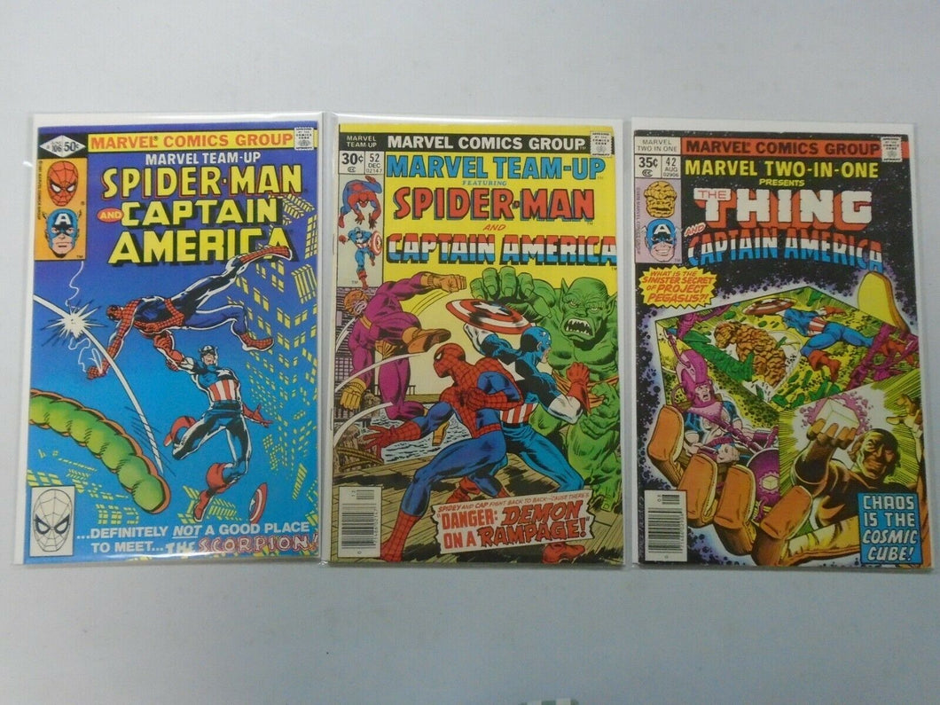 Marvel Team-Up 3 different issues featuring Captain America avg 8.0/VF