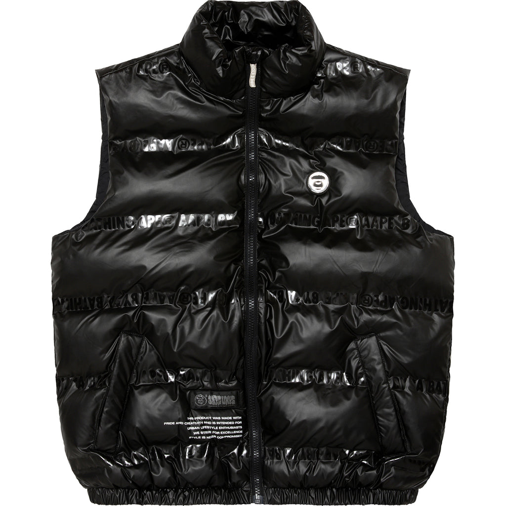 AAPE MOONFACE GLOSSY PUFFER VEST | AAPE US