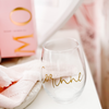 Personalized bridesmaid wine glass - My Handmade Wedding Co