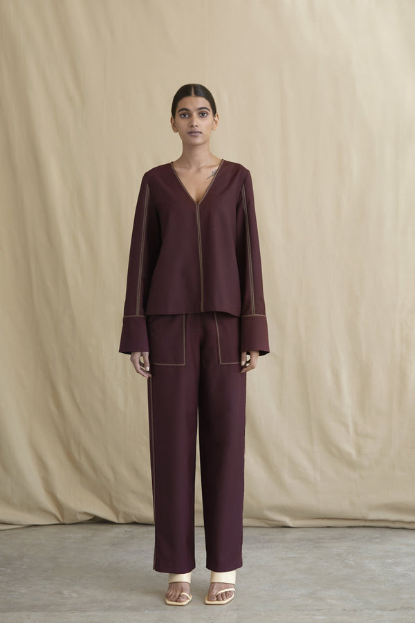 Women's Red Tailored Trousers | Hawes and Curtis