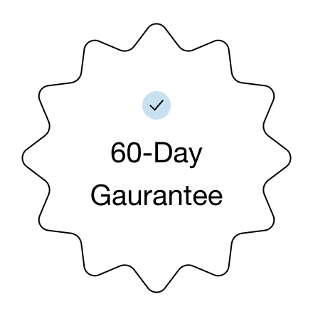 'Badge with '60-Day Guarantee' text and a checkmark.'