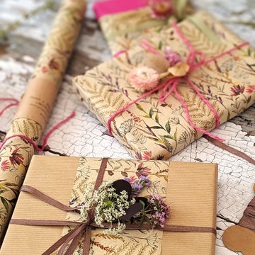 100% Eco Friendly Pine Cone Kraft Wrapping Paper 3m By The Danes