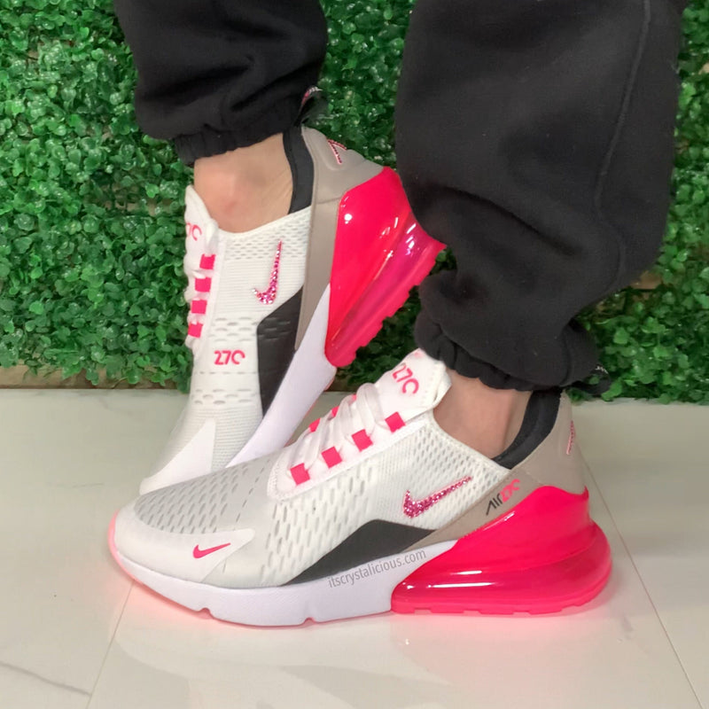 pink black white air max 270