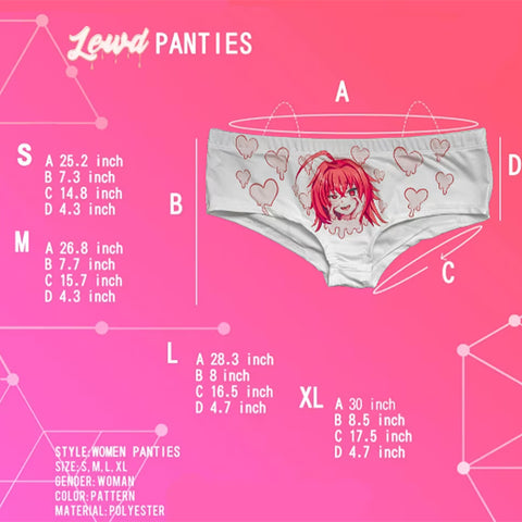 Lewd Fashion Panties Size Chart