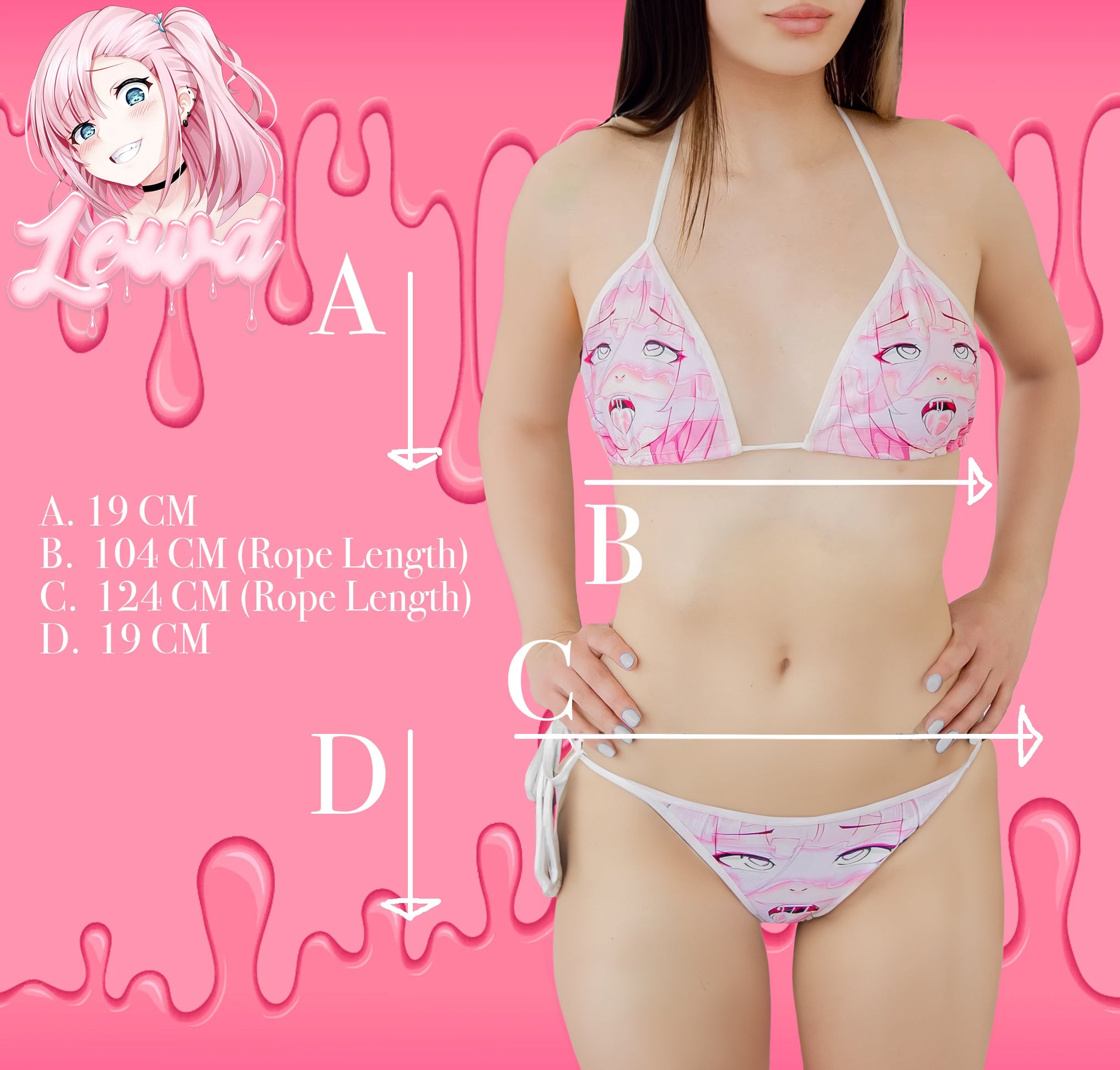 Ahegao Face Bikini Size Chart