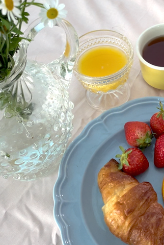 vegan croissant and mimosa