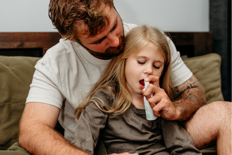 Bio-First Kids Manuka Soother Syrup "Upgrade your family care with this natural, alcohol-free soothing syrup powered by Manuka Honey UMF10+, Australian River Mint, Thyme, Kakadu Plum & more.  Treat your kids' (ages 2+) to a loving spray when they need that extra care."