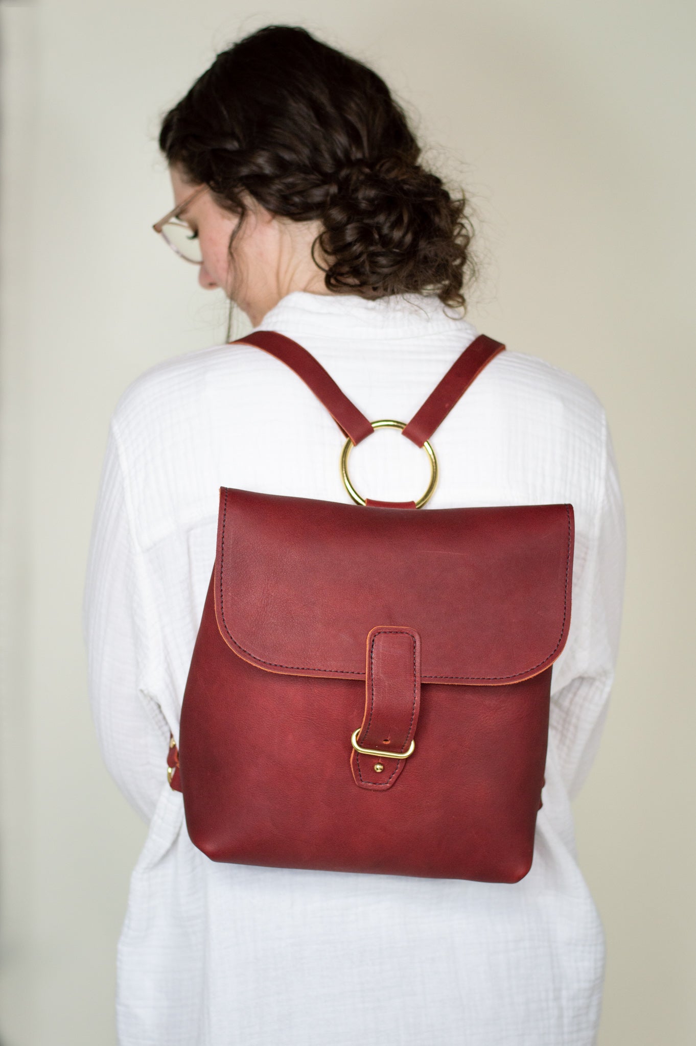 Heritage Vintage Leather Mini Backpack - Light Brown