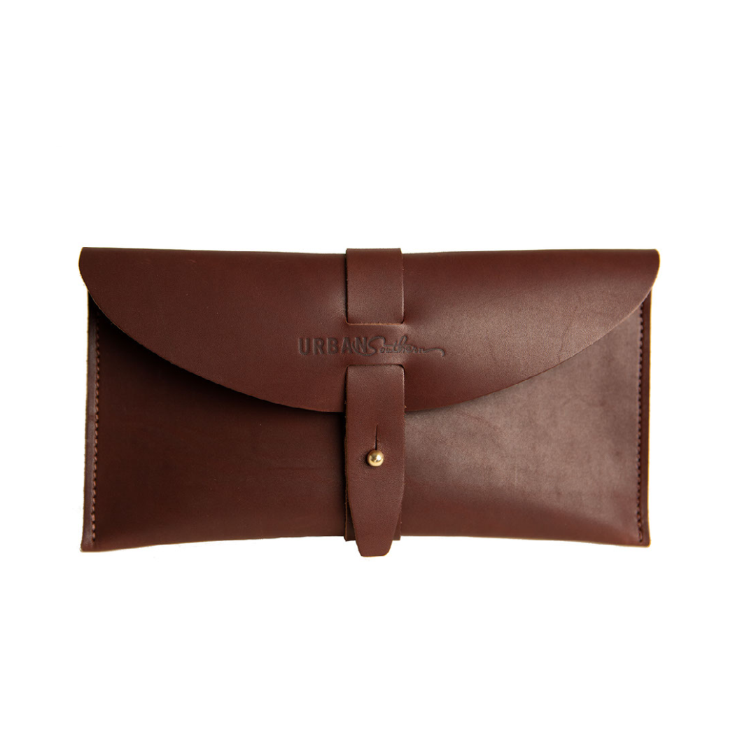 Leather clutch bag
