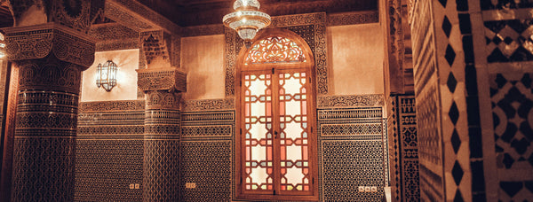 Fes, Fez-Meknès, Morocco, Tea Room Moorish Decor in Medina