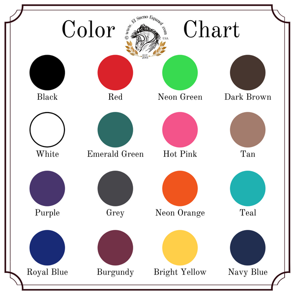 Harness Color Chart – El Sueno Espanol