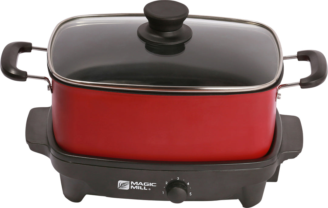 MAGIC MILL 10 QUART OVAL CROCK POT WITH COOL TOUCH HANDLES AND ALUMINUM POT  WITH HEAVY DUTY NON-STICK COATING MODEL# MSC1030