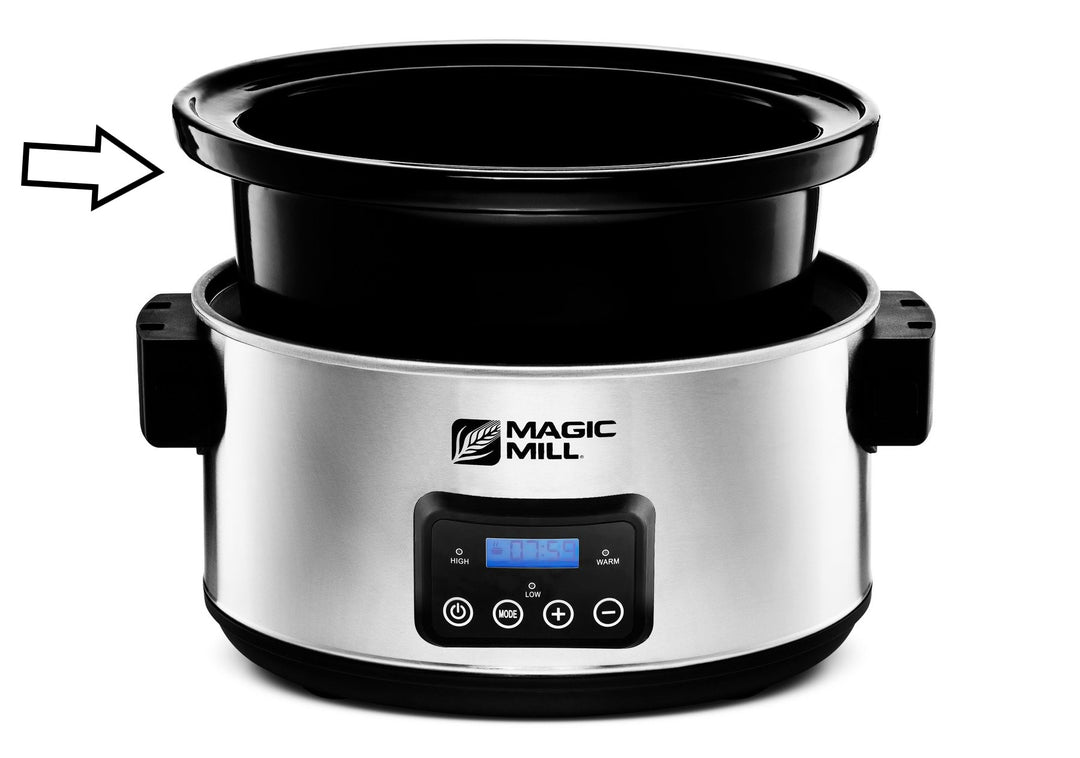 Magic Mill Slow Cooker With Flat Glass Cover Black Pot With ETL Approv