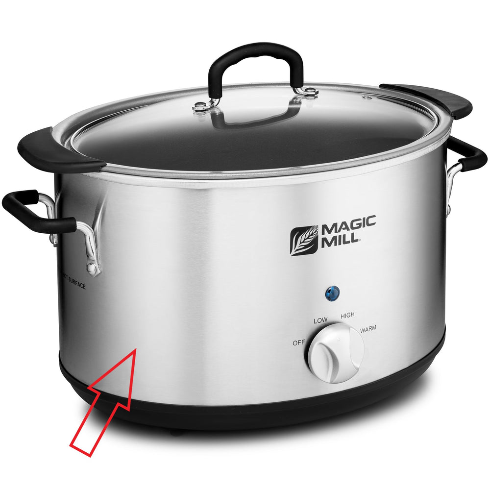 Magic Mill Extra Large 10 Quart Slow Cooker With Metal Searing Pot &  Transparent Tempered Glass Lid Multipurpose Lightweight Cookers, Pot is  Safe to