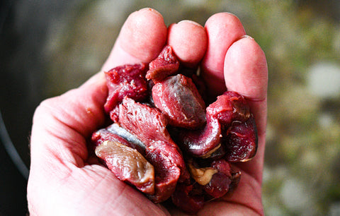 A handful of chopped Duck Breast meat.