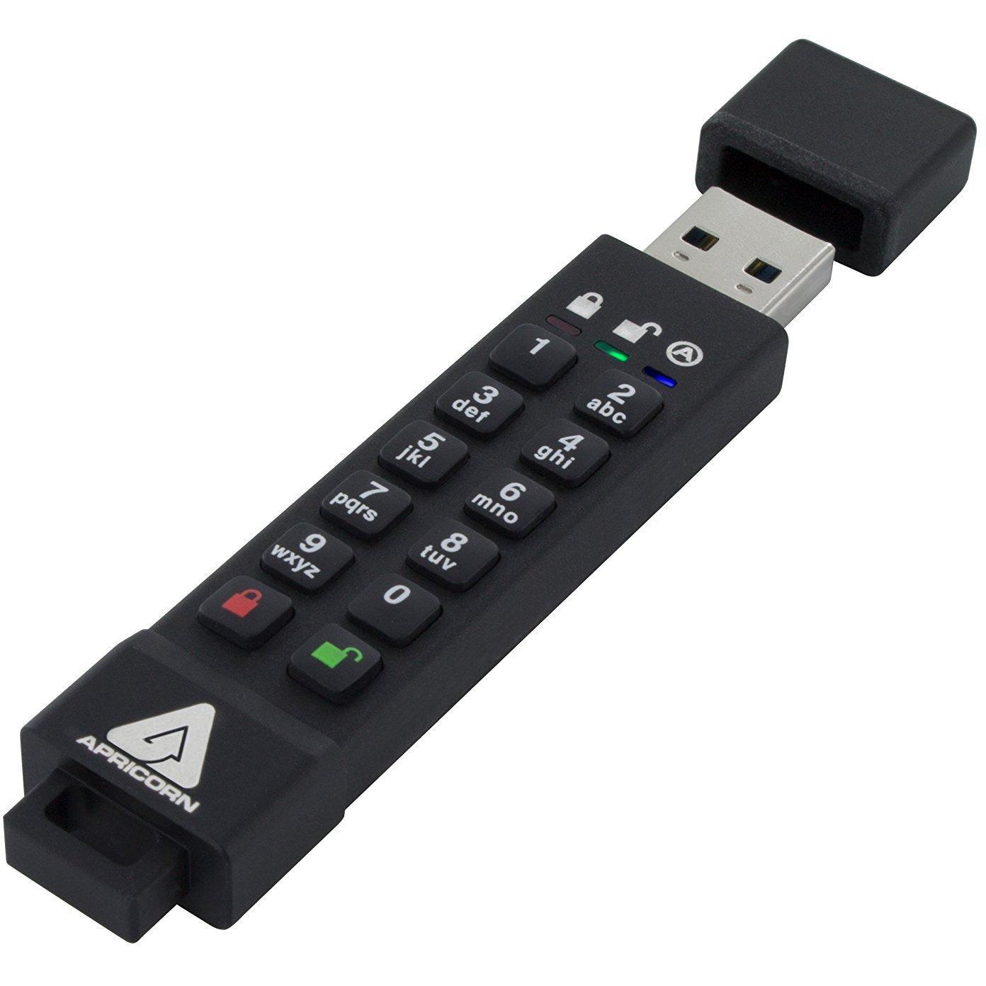 Apricorn Aegis Secure Key 3Z 8GB 256-bit AES XTS Hardware Encrypted FIPS 140-2 Level 3 Validated Secure USB 3.0 Flash Drive (ASK3Z-8GB)