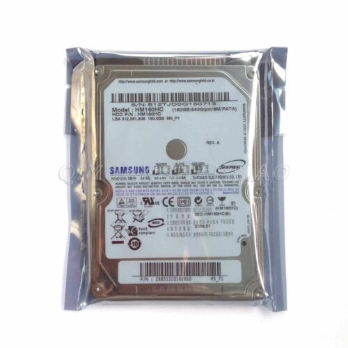 SAMSUNG 160GB HM160HC 5400RPM PATA 2.5 "Disco duro para computadora portátil 683728122928 HD